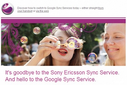 Сервис Sony Ericsson Sync прекращает работу